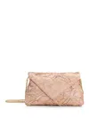 Dries Van Noten Chain Strap Crinkled Texture Envelope Flap Metallic Finish Pleated Fabric Shoulder Bag