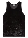 Dries Van Noten Crushed Velvet Tank-top In Black