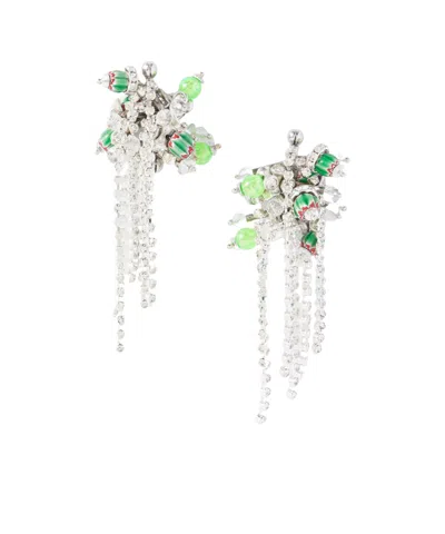 Dries Van Noten Silver-tone Crystal Earrings