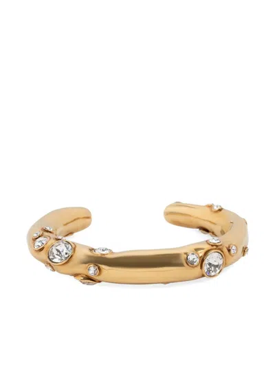 Dries Van Noten Crystal-embellished Cuff Bracelet In Gold