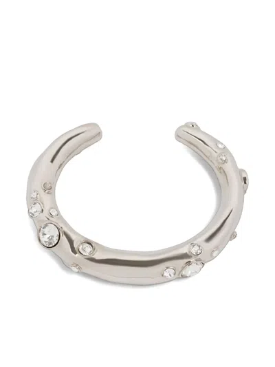 Dries Van Noten Crystal-embellished Cuff Bracelet In Silver