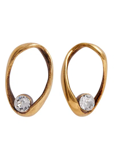 Dries Van Noten Crystal-embellished Drop Earrings In Gold