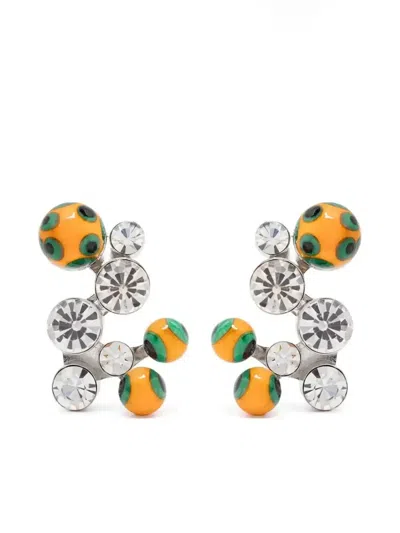 Dries Van Noten Crystal-embellished Earrings In Multicolor