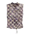Dries Van Noten Crystal-embellished Sheer Mock-neck Top In Multi