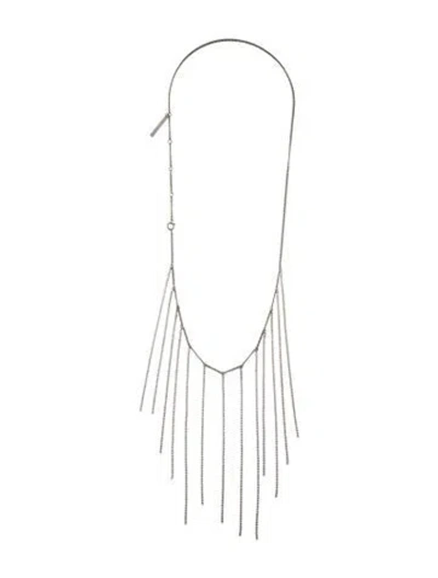 Pre-owned Dries Van Noten Crystal Fringe Collar Necklace, 32" In Multi