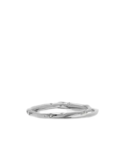 Dries Van Noten Crystal-embellished Cuff Bracelet Set In Silver