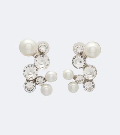 Dries Van Noten Crystal-embellished Earrings In Metallic