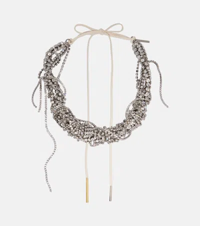 Dries Van Noten Crystal-embellished Necklace In Gray