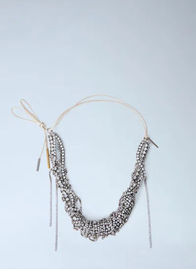 Dries Van Noten Crystal-embellished Necklace In Neutral