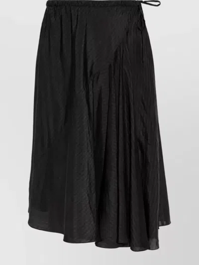 Dries Van Noten Cupro A-line Skirt In Black