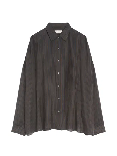 Dries Van Noten Cupro Cocoon Shirt In Black