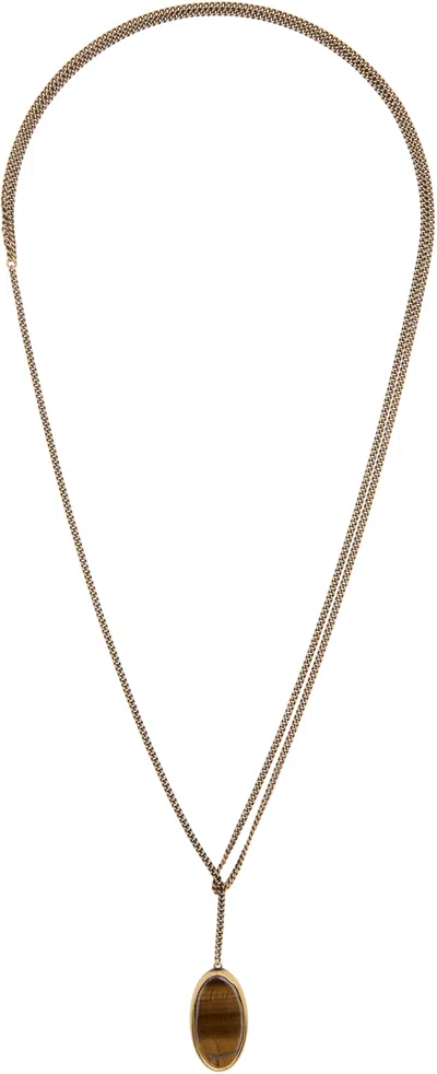 Dries Van Noten Curb Chain Necklace In Gold