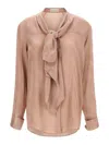 Dries Van Noten Long Sleeve Shirt Bow Detail In Pink