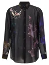 Dries Van Noten Men Printed Organza Curles Shirt In Multi
