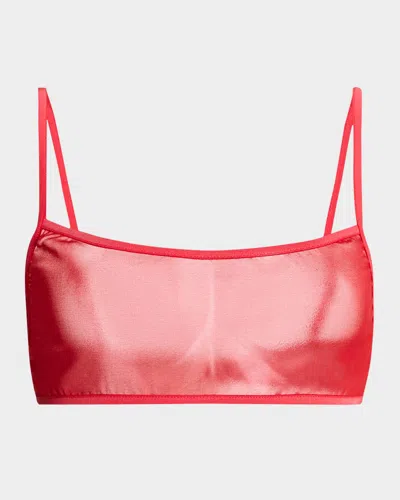 Dries Van Noten Cutie Silk Voile Bra Top In Red