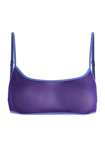 Dries Van Noten Cutie Stretch-silk Chiffon Bra Top In Purple