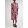 Dries Van Noten Daffie Orchid Petal Print Midi Dress In Multi
