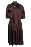 Dries Van Noten Daffino Stripe Midi Dress In Brown