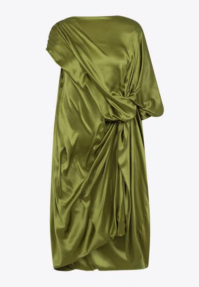 DRIES VAN NOTEN DALANT SILK ASYMMETRICAL DRESS