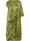 Dries Van Noten Dalant Silk Asymmetrical Dress In Green