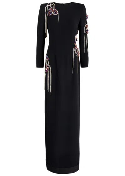 Dries Van Noten Dalista Embellished Crepe Gown In Black