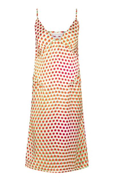 Dries Van Noten Daliya Polka-dot Silk-satin Midi Dress In Multi