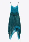 Dries Van Noten Dallie Asymmetric Midi Dress In Blue