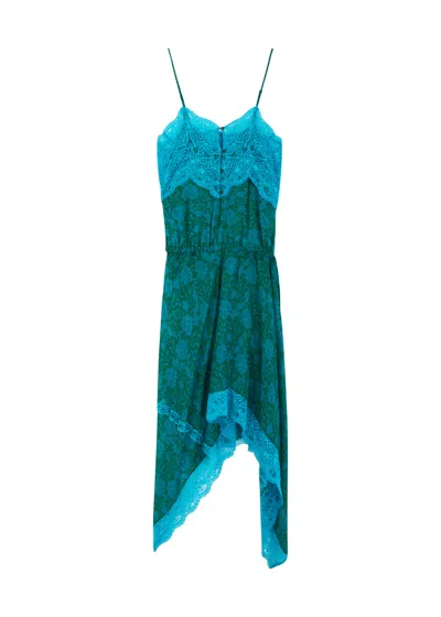 Dries Van Noten Dallie Semi-sheer Chiffon Midi Dress In Blue