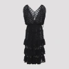 Dries Van Noten Ruffled Polka-dot Cotton-blend Mesh Midi Dress In Black