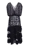Dries Van Noten Dally Polka-dot Mesh Midi Dress In Black