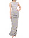 Dries Van Noten Danama Draped Cocktail Dress In Silver/gold In Multi