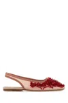 Dries Van Noten Mesh Ballerinas Embellished Design Flat Sole Pointed Toe