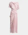DRIES VAN NOTEN DARE SEQUIN DRAPED MAXI DRESS