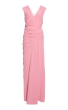 Dries Van Noten Daring Draped Maxi Dress In Pink