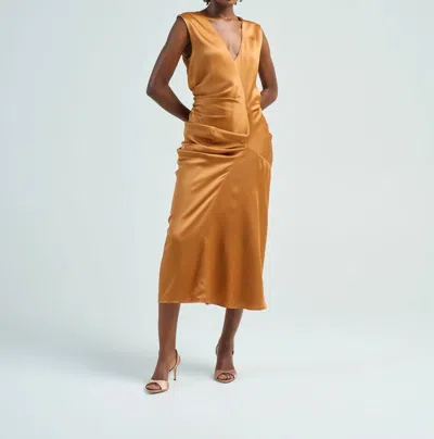 Dries Van Noten Daring Dress In Light Rust In Multi