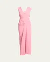 Dries Van Noten Daring Draped Maxi Dress In Pink