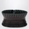 Dries Van Noten Dark Brown Leather Corset Belt In Black