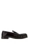 Dries Van Noten Aubergine Leather Loafers In Brown