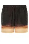 Dries Van Noten Gradient Pattern Swim Trunks In Dark Brown