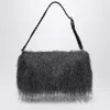 Dries Van Noten Braided Strap Shoulder Bag Fringe Detail In Gray