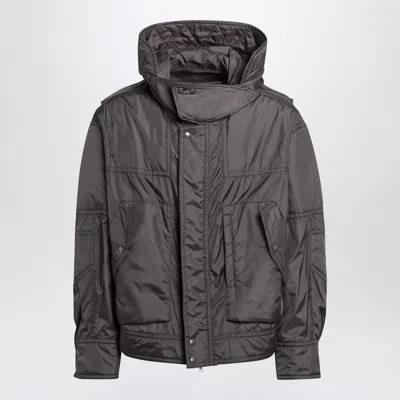 DRIES VAN NOTEN DRIES VAN NOTEN DARK GRAY SATIN BOMBER JACKET