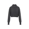 Dries Van Noten Cropped Cashmere Cardigan With Wide Collar In Gray