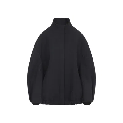 Dries Van Noten Dark Grey High Neck Jacket In Gray