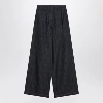 Dries Van Noten Dark Indigo Wide-leg Jeans In Black