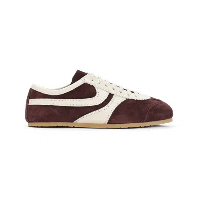 Dries Van Noten Sneakers In Pelle Scamosciata In Rosa E Viola