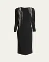 Dries Van Noten Davion Crystal Embellished Midi Dress In Black