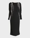 Dries Van Noten Davion Crystal Embellished Midi Dress In Black