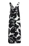 Dries Van Noten Dea Printed Crepe Midi Dress In Black