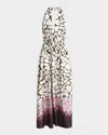 Dries Van Noten Deana Plunging Halter Tie Silk Maxi Dress In White