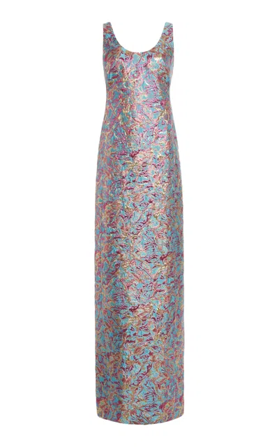 Dries Van Noten Debant Floral Jacquard-lamé Maxi Dress In Multi
